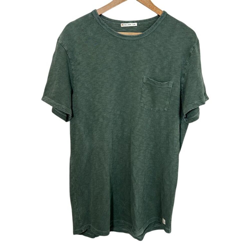 Marine Layer Classic Heavy Slub Pocket T Shirt Men L/XL Green Standard Fit